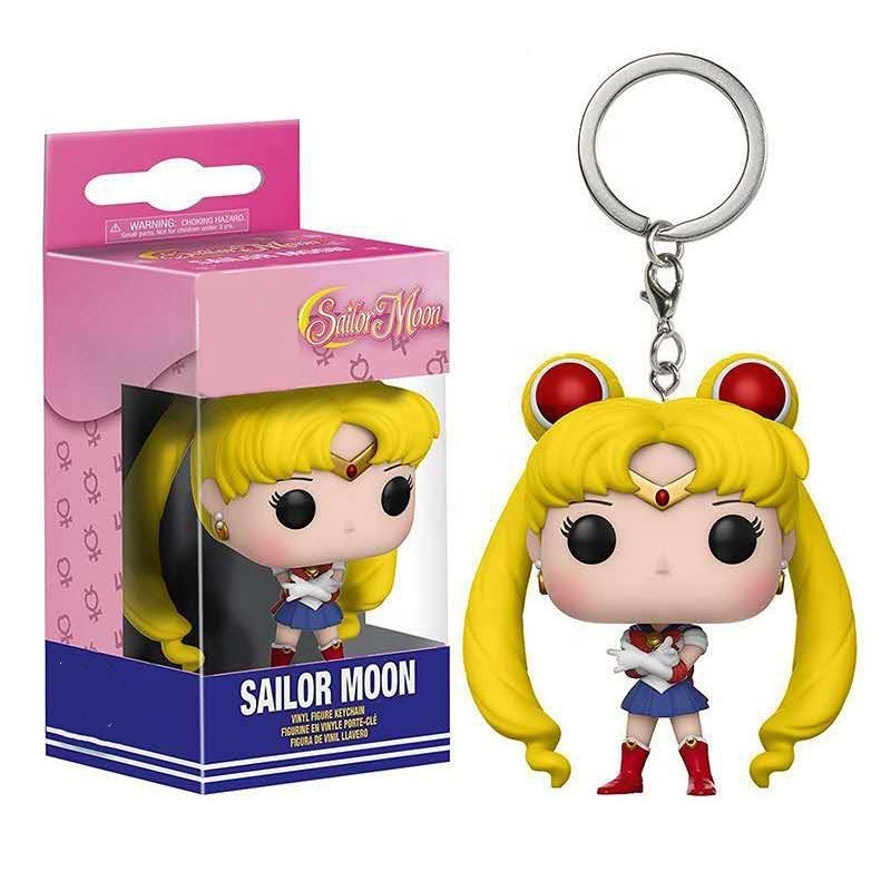 Japan Anime Sailor Moon Keychain PVC Cartoon Sailor Chibi Moon Figurines Cute Pendant Model Dolls For Girl Birthday Gift