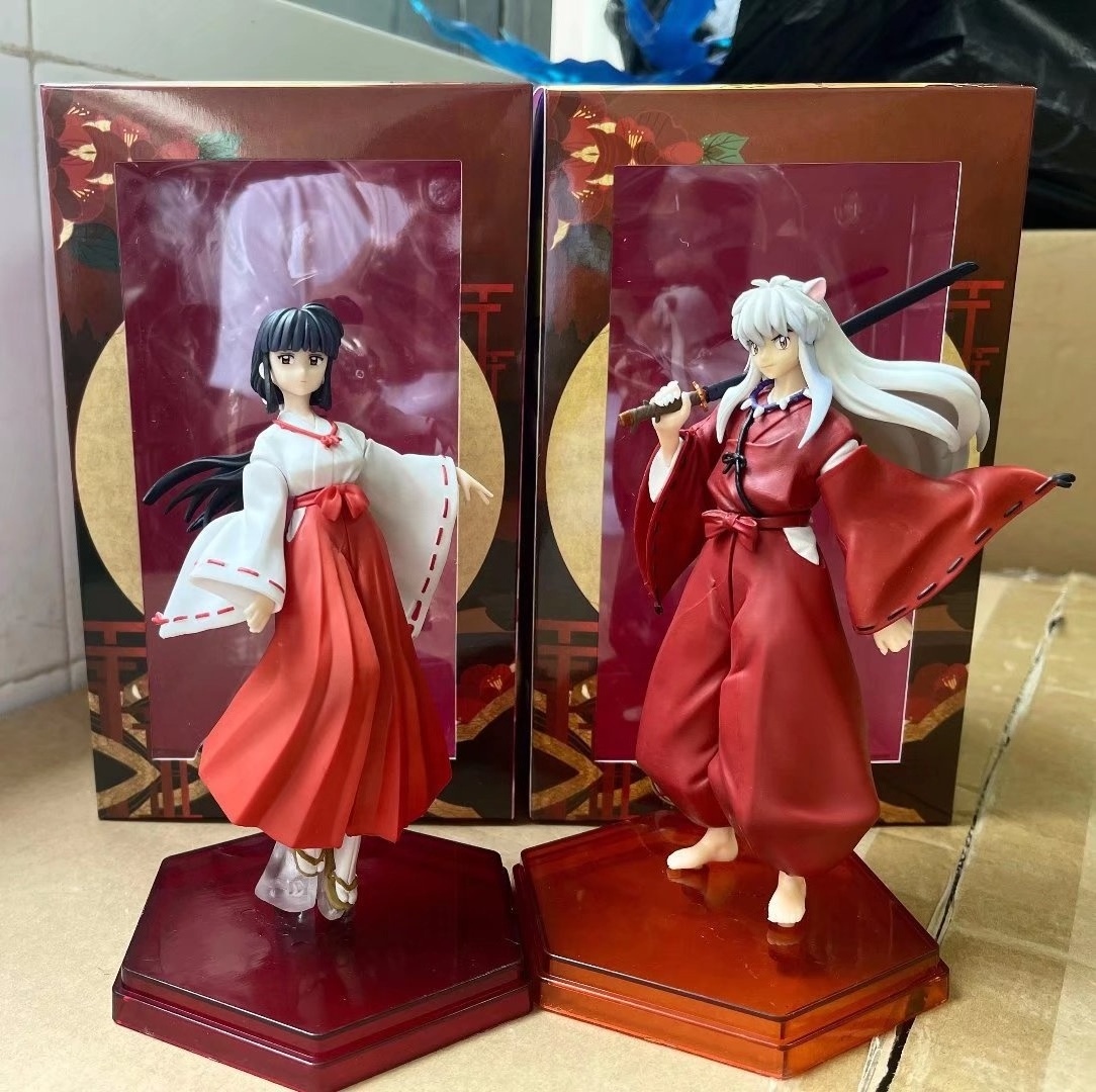 Anime InuYasha Figure Kagome Higurashi Kikyo Action Figure Sesshomaru Noodle Stopper Figurine Collection Model Doll Toy Kid