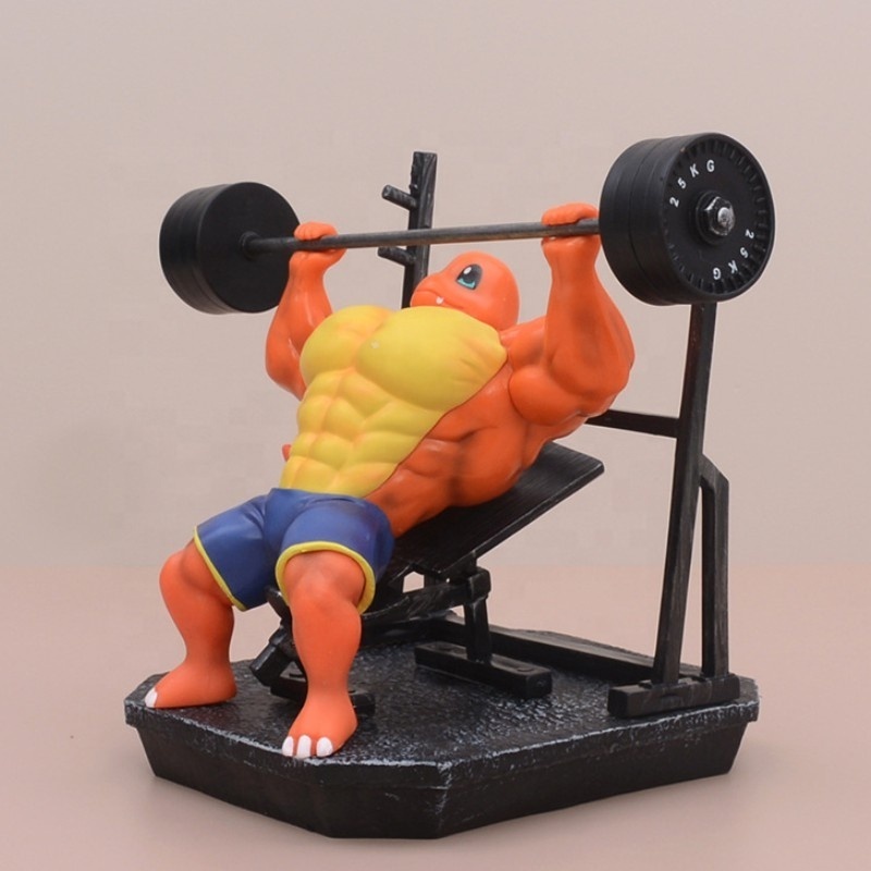 Anime Pokem-on Muscle Man Action Figure Charmande Gengar Squirtle Bodybuilding Series Dolls PVC Shiny Psyduck Figurine Model Toy