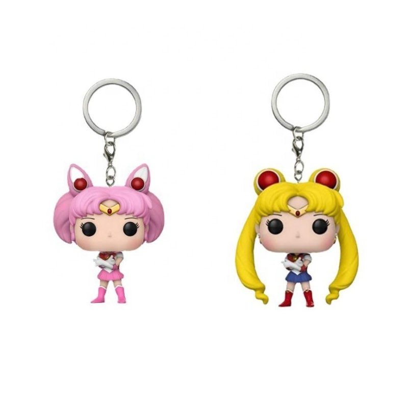 Japan Anime Sailor Moon Keychain PVC Cartoon Sailor Chibi Moon Figurines Cute Pendant Model Dolls For Girl Birthday Gift