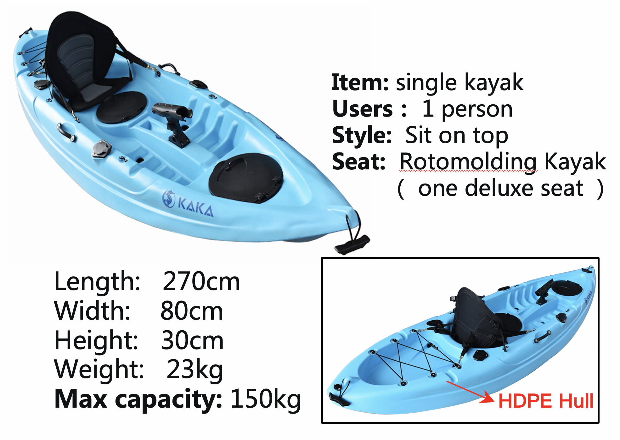 Rays270 - KAKA water inflatable motor fuera de borda solar watersport belly pontoon tubes lanchas panga boat for sale seadoo