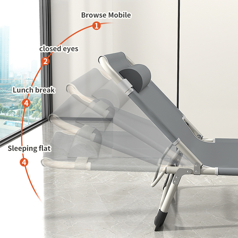 Single bed office portable camp bed workstation nap lounge chair simple companion crib lunch break artifact folding bed