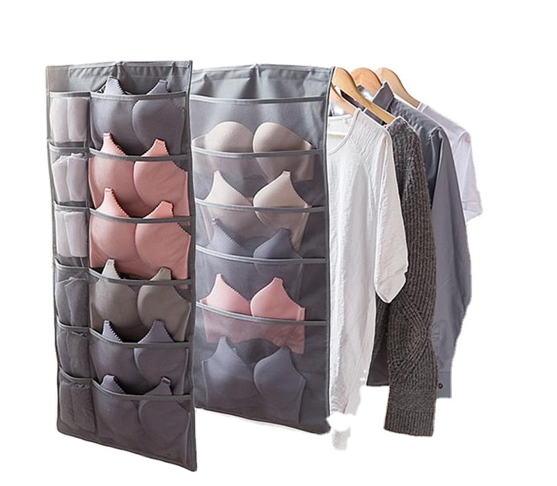 Hanging Collapsible Closet Shelves Organizer and Storage for Wall with Mesh Pockets & Rotating