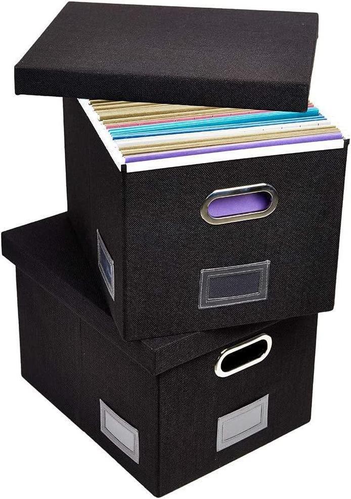 Black file collect fake book fabric storage box foldable waterproof storage deck box