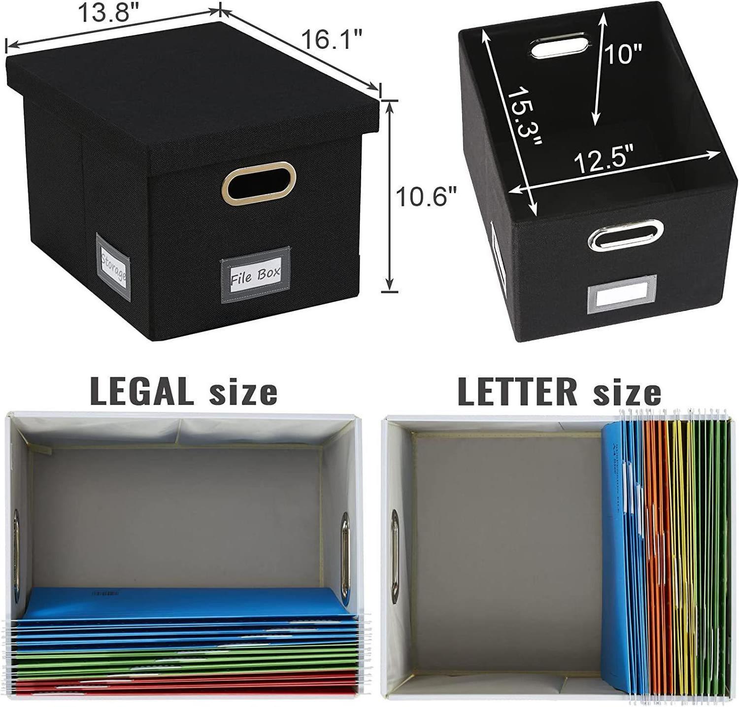 Black file collect fake book fabric storage box foldable waterproof storage deck box