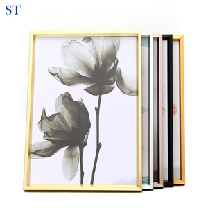 5-color A2 A3  A4 size metal brushed aluminum alloy photo frame For Photo Picture Frame certificate photo