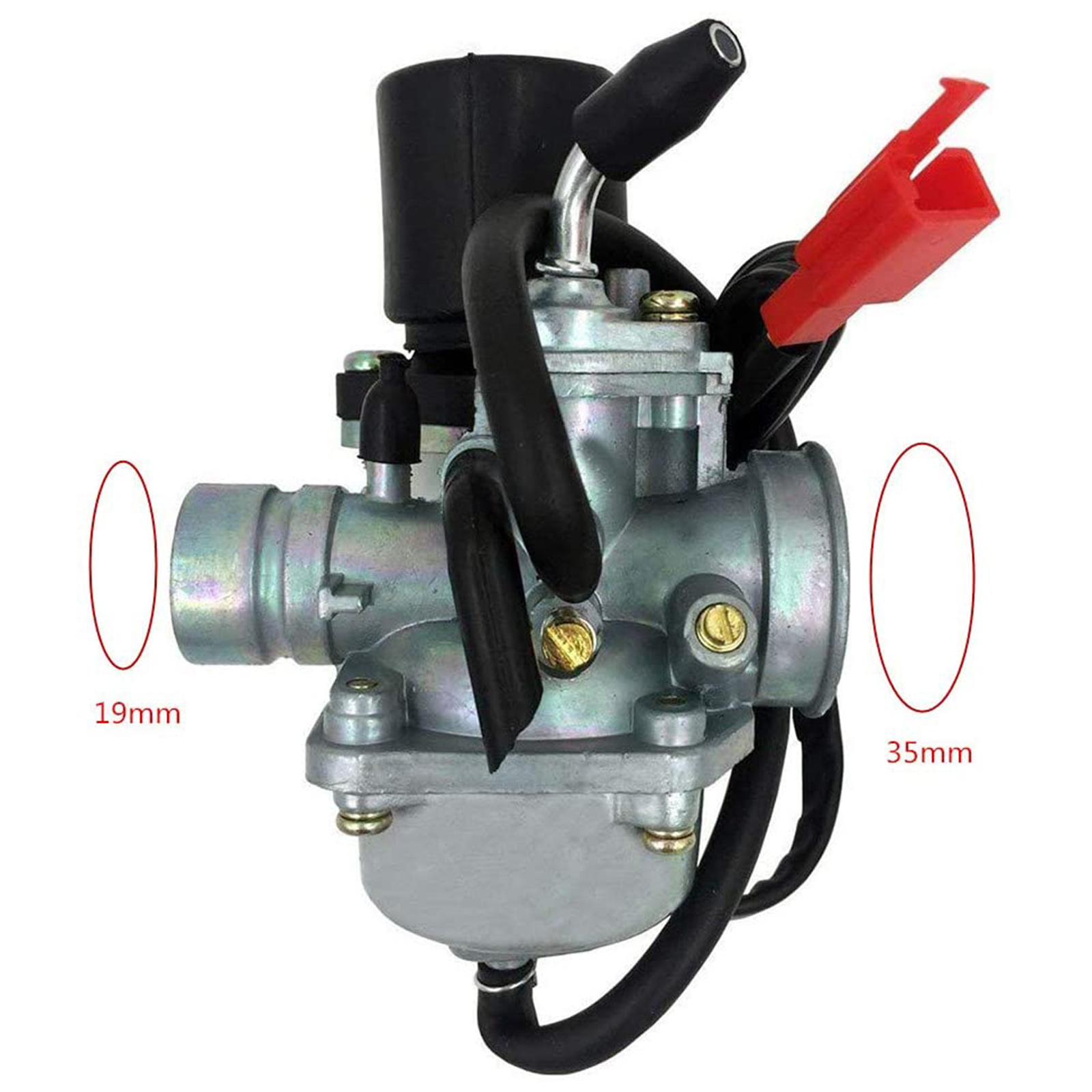 GOOFIT Carburetor PZ19 Replacement For 2 Stroke 50cc 90cc 110cc Jog Adly Eton Beamer Dino ATV Scooter with Electric Choke