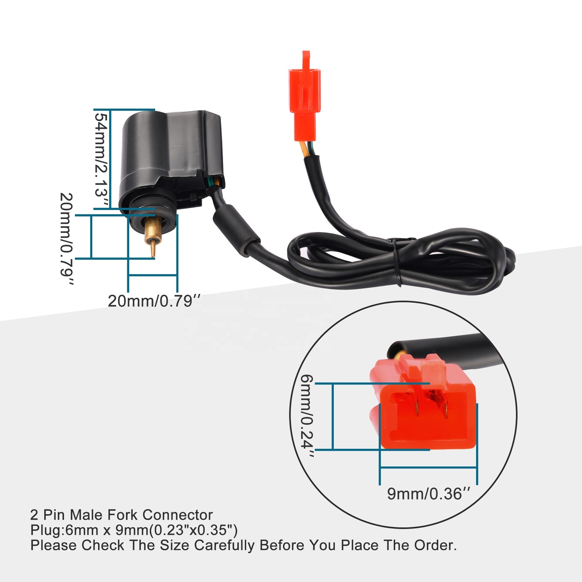 GOOFIT 2 Pin Male Fork Electric Choke E-Clotted Valve Replacement for GY6 50cc 150cc Scooter ATV