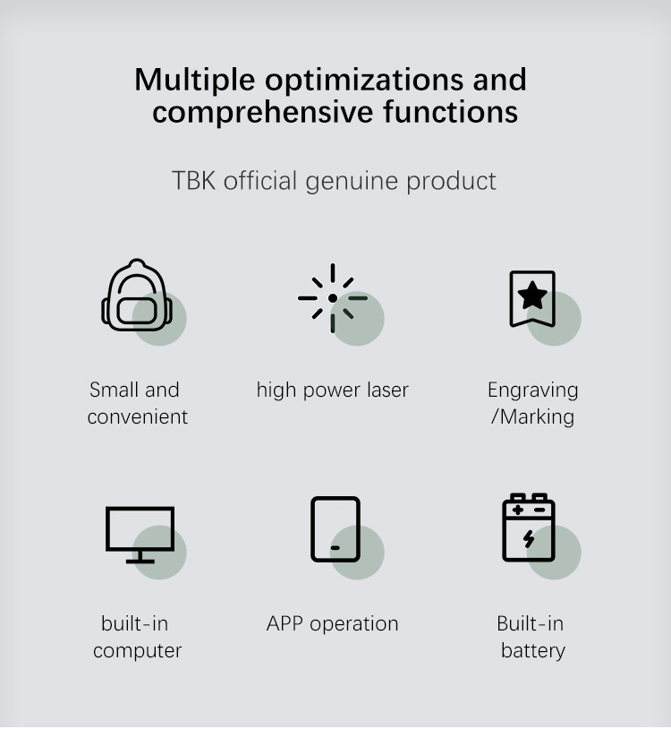 TBK Portable Fiber Laser Marking Machine for Metal Nonmetal 2 in 1 Fiber Laser Engraving Suitable for Factory Home Laser Maker