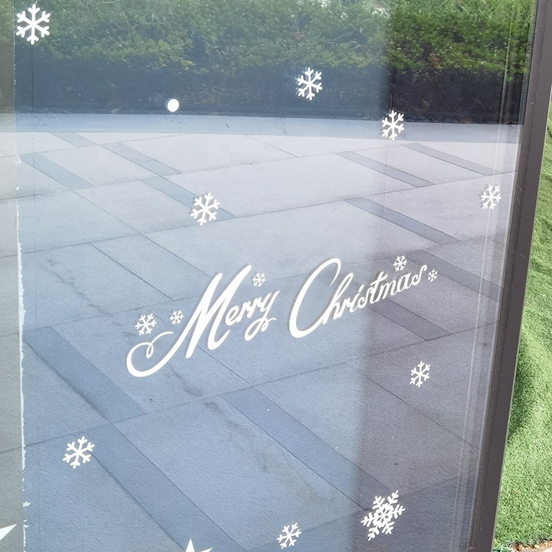 glass films static cling stickers christmas on decorative frosted glasses stickers window custom logo for glass door