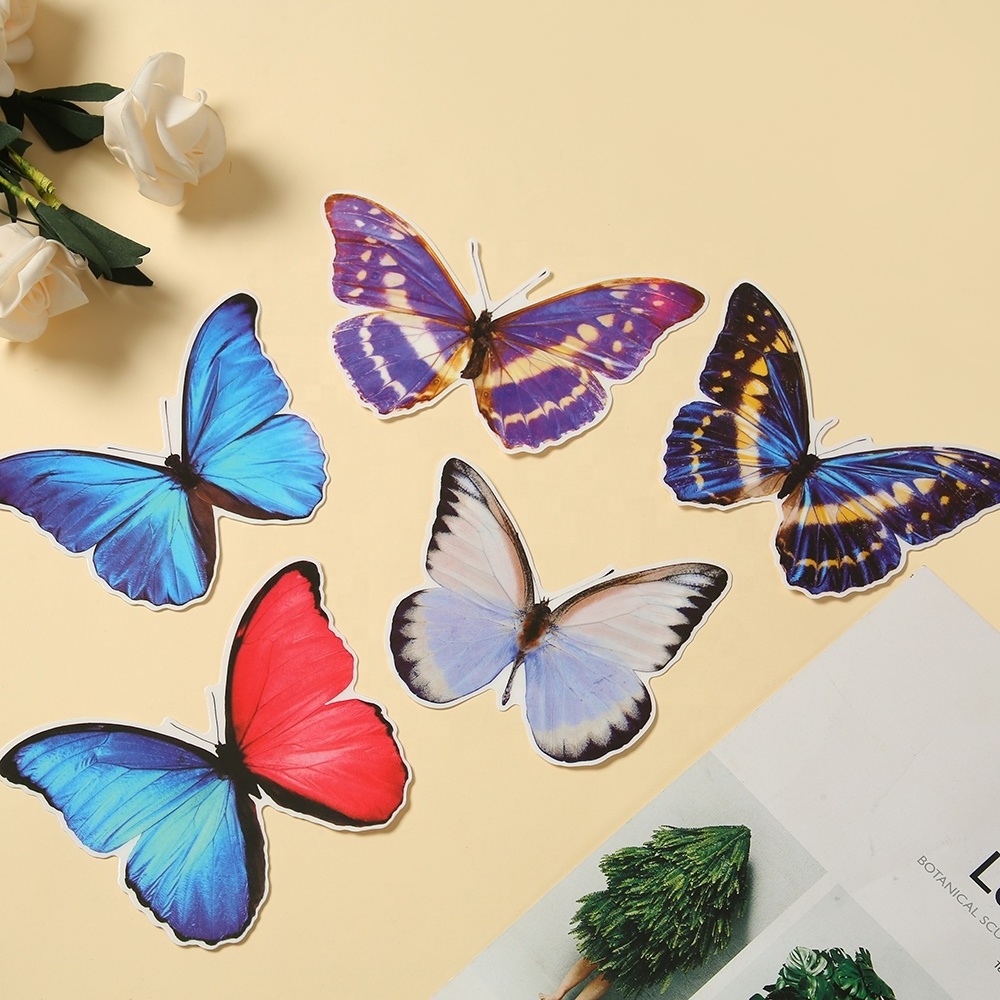 Static electronic sticker butterfly Custom vinyl double sides stickers transparent static cling window Non Adhesive stickers