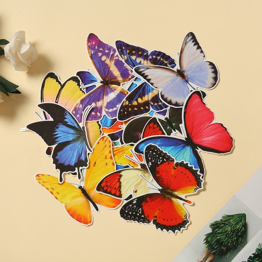 Static electronic sticker butterfly Custom vinyl double sides stickers transparent static cling window Non Adhesive stickers