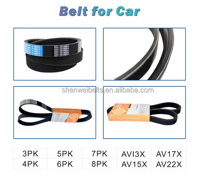 SHENWEI Factory Price Multiple Ribs Fan Ribbed Poly V Belts Double PH PM PJ PL PK 6pk 1642 belt for car engine drive