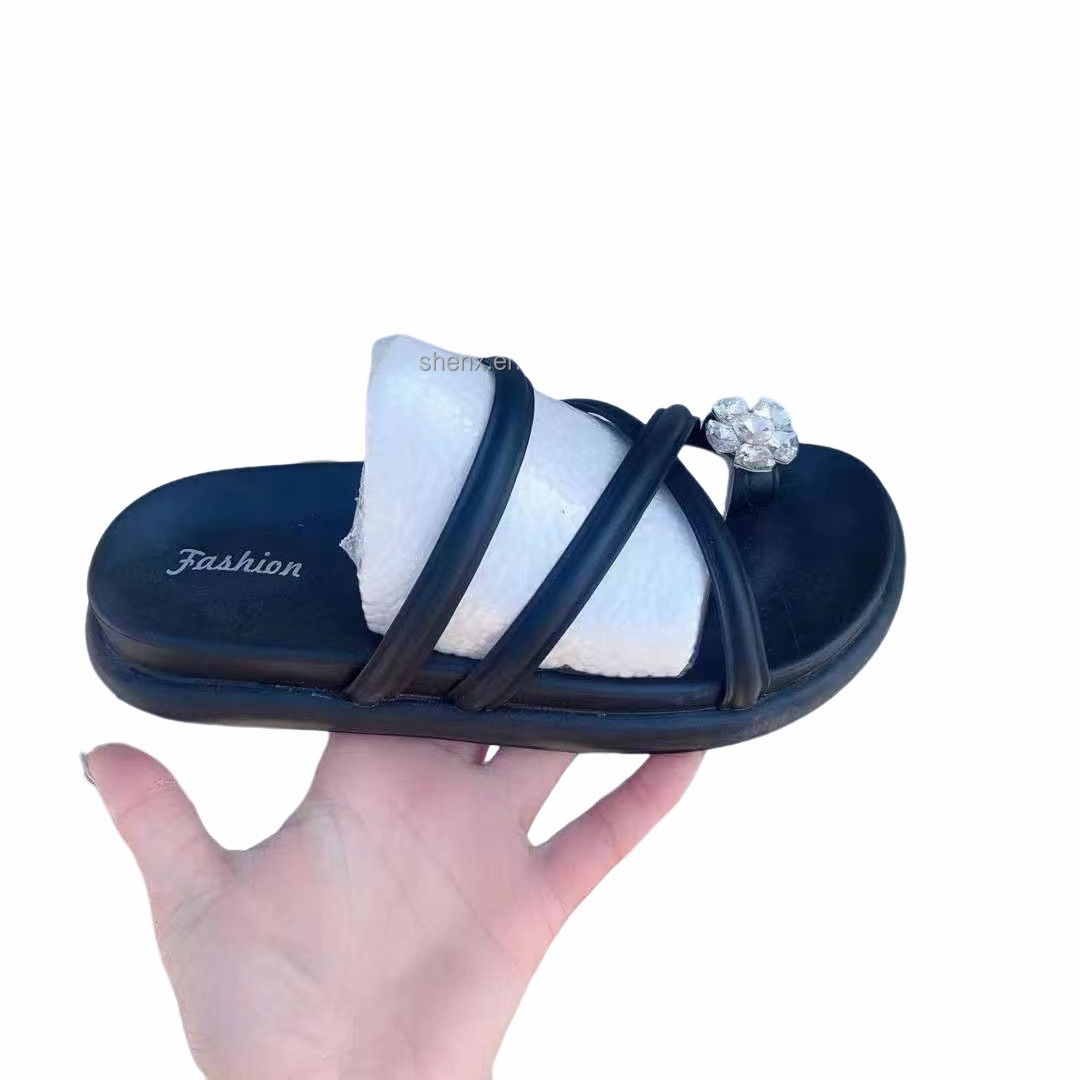 2023 New Sponge Thick Base Shoes Ladies Flat Slippers Fashion Casual Sports Sandals