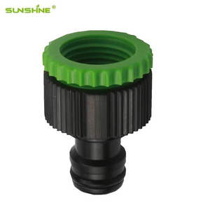 SUNSHINE Hot Selling Plastic 1/2" & 3/4" Faucet Tap Adapter Threaded Tap Connector ABS Garden Water Hose Connector