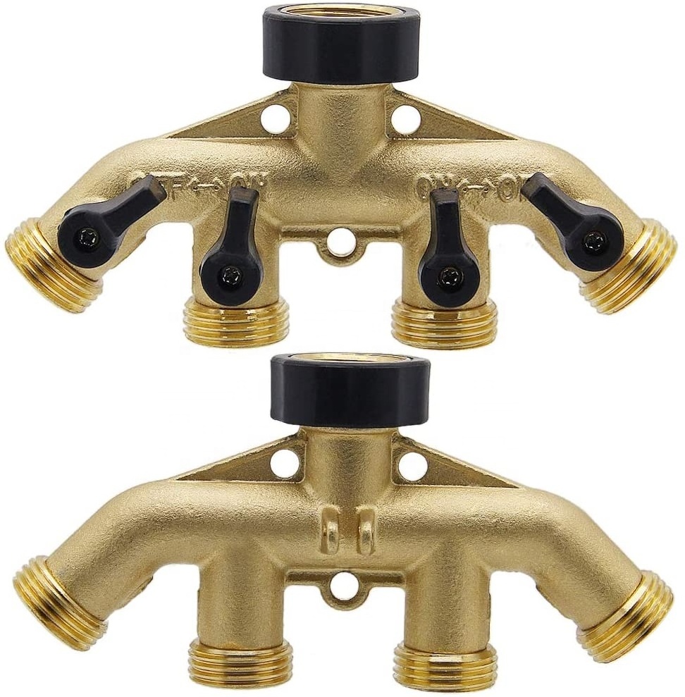 SUNSHINE Factory Tools water supplies brass 4 way coupling hose connectors quick connector garden hose splitter