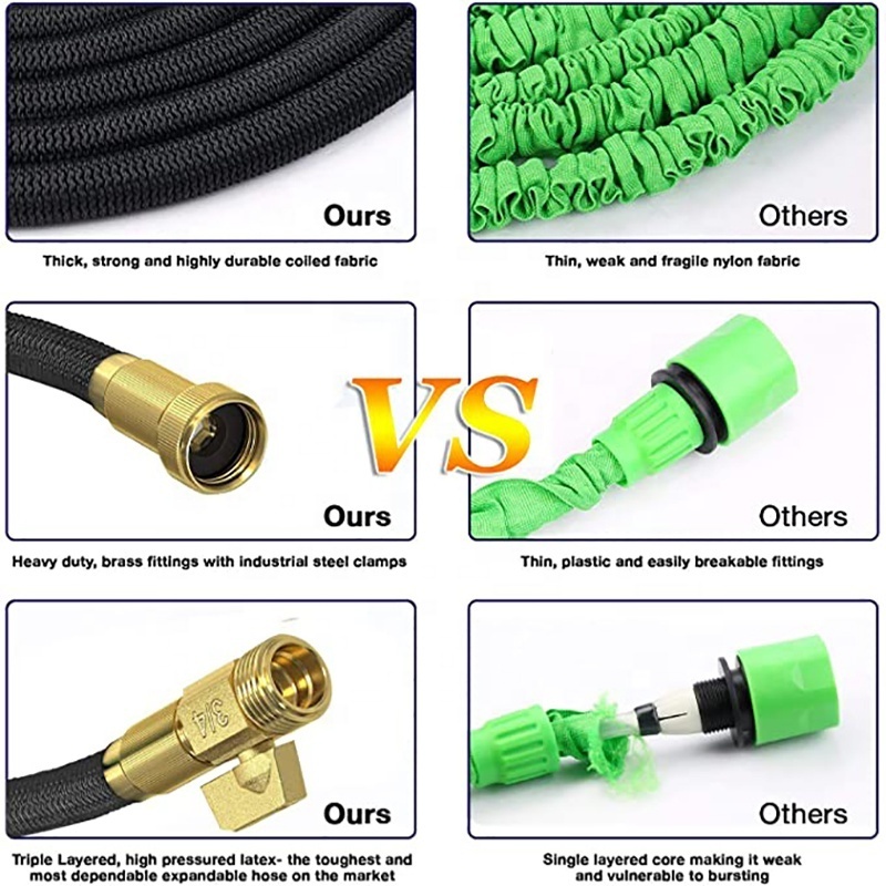 SUNSHINE Lightweight Magic Expandable Garden Hose With Gun Car Wash High Pressure Expand Hose Pipe