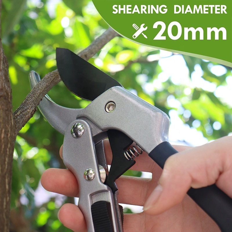 SUNSHINE 8'' Professional Garden Pruning Shears Bypass Garden Anvil Shears with Safety Lock and Less Effort Pruning Tools