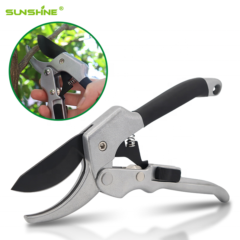 SUNSHINE 8'' Professional Garden Pruning Shears Bypass Garden Anvil Shears with Safety Lock and Less Effort Pruning Tools