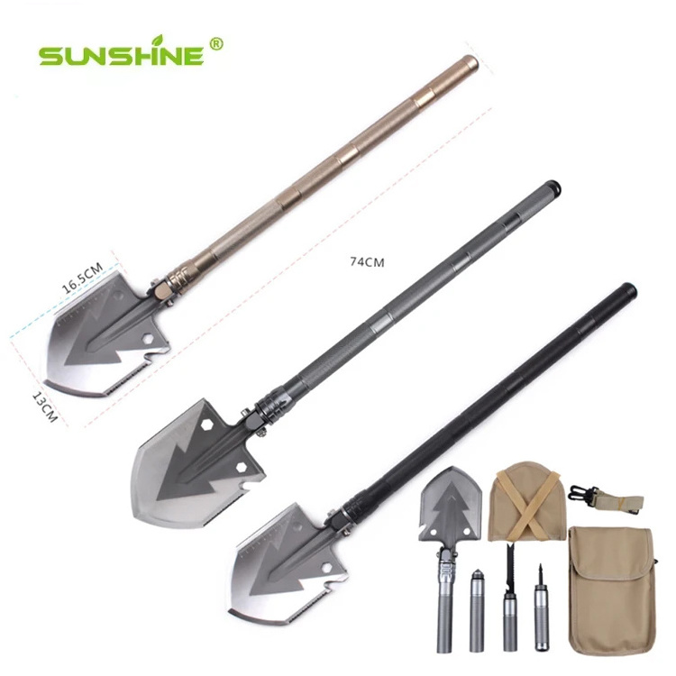 SUNSHINE High quality foldable multi -function stainless steel survival shovel