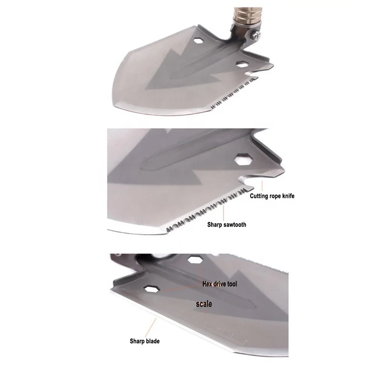 SUNSHINE High quality foldable multi -function stainless steel survival shovel