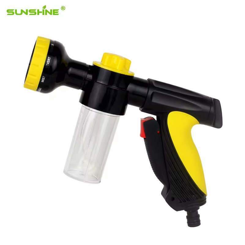 SUNSHINE sprayer garden nozzles car wash sprayers watering hoses metal water fireman high pressure nozzle foam gun soap hose