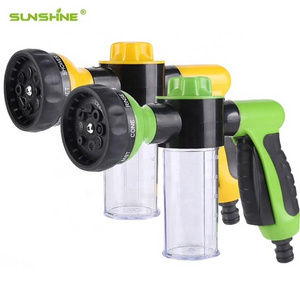 SUNSHINE 8 Watering Pattern with 3.5Oz Soap Sprayer Power Garden Water Hose Foam Nozzle Sprayer for Car Washing Pet Shower