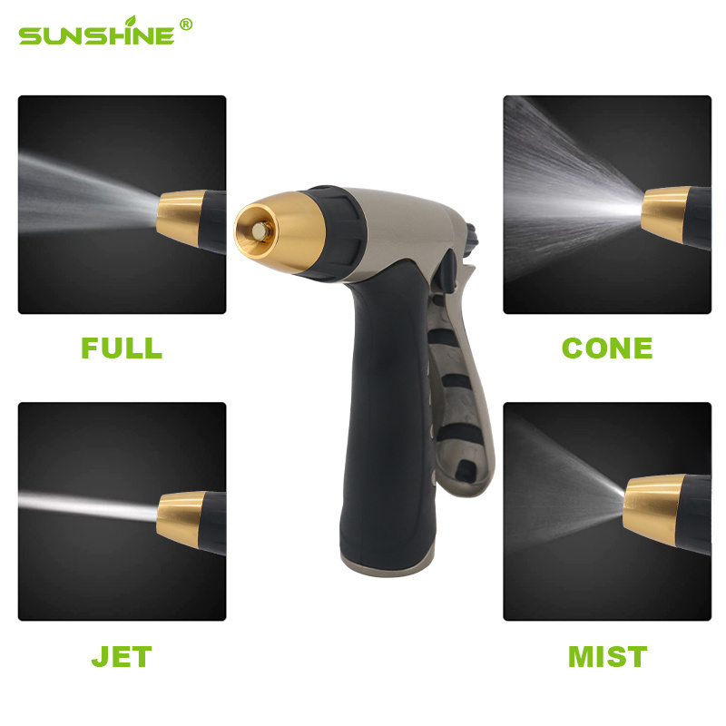 SUNSHINE High Quality Adjustable 3 Ways Spraying Mode  Brass Hose Nozzle Family Suitable Garden Water Nozzle High Pressure