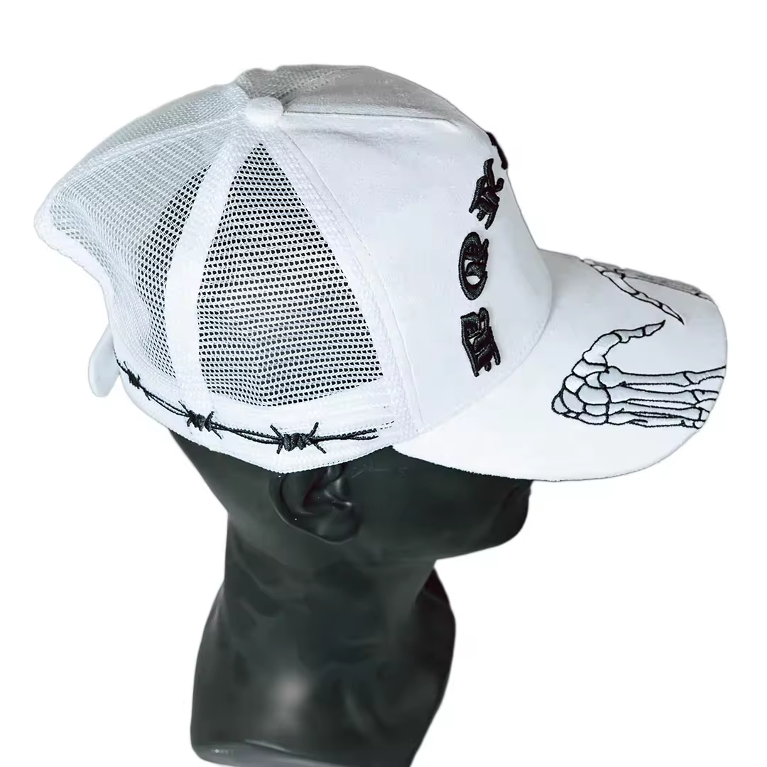 Wholesale Custom 5 Piece 3D Embroidered Trucker Hats Low Moq Snapback Baseball Cap for sale