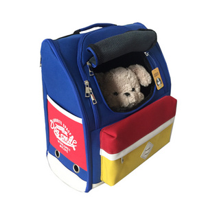 Portable Foldable Canvas Backpack Small Animal Carrier with Zipper Closure Sustainable Solid Pattern Bagpack Dogs Cats Pets