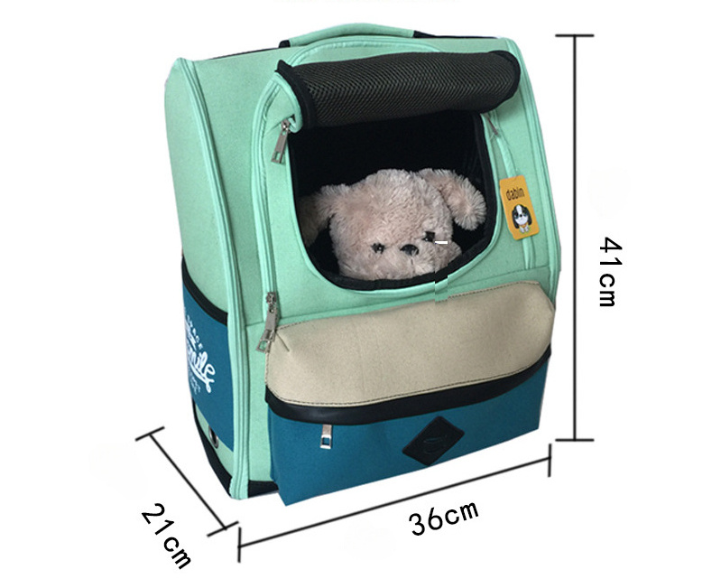 Portable Foldable Canvas Backpack Small Animal Carrier with Zipper Closure Sustainable Solid Pattern Bagpack Dogs Cats Pets