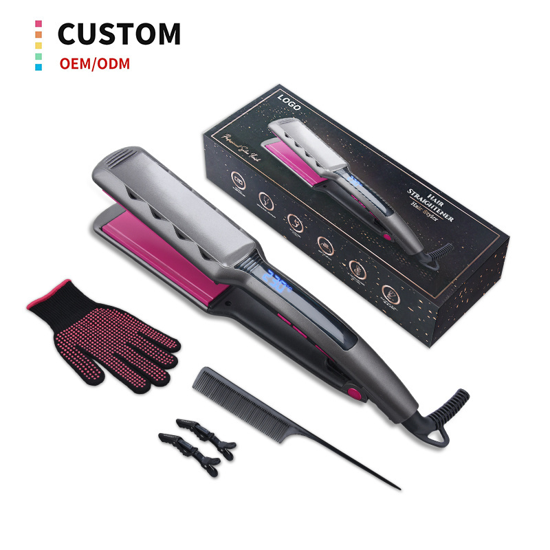 Wholesale OEM LED Display Professional Hair Straighteners High Quality Wild Aluminum Plate Hair Straightener with PTC Heating