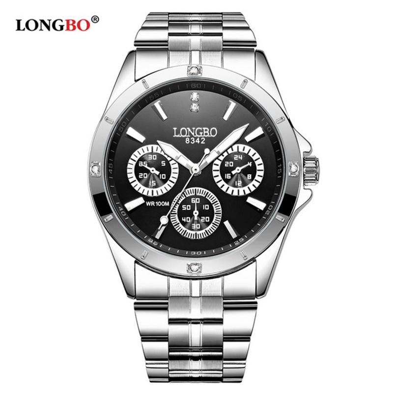 LONGBO 8342 Sports Unique Design Couple Stainless Steel Band Quartz Watches Men Male Leisure Watch Relogio Masculino