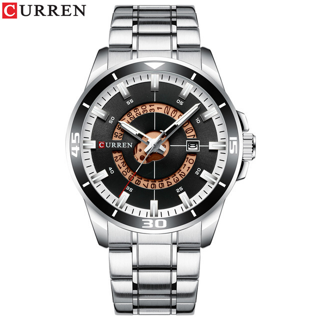 CURREN 8359 2019 Quartz Watches Men Fashion Business Black Stainless Steel Watches 30M Waterproof erkek kol saati