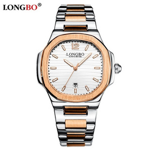 LONGBO 80511 Luxury brand men automatic quartz watches analog steel strap water resistant wrist watches manufacture