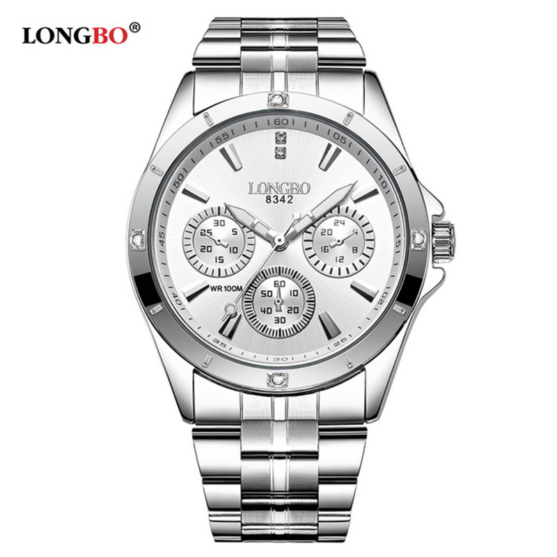 LONGBO 8342 Sports Unique Design Couple Stainless Steel Band Quartz Watches Men Male Leisure Watch Relogio Masculino