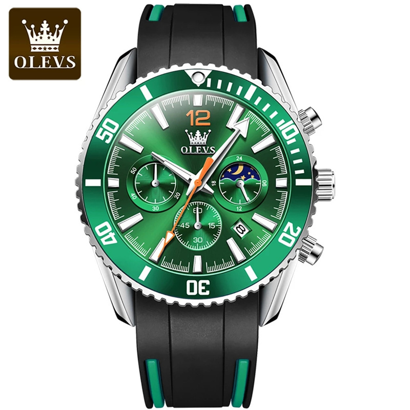 OLEVS 9916 Silicon Sport Men's Watch Big Dial Quartz Watch Men's Luxury Breathable Silicone Sports Brand Watch Men's Gift reloj