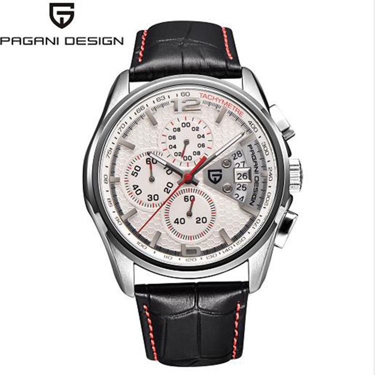 Pagani Design 3306 Original quartz watches for men role calendar functional fashion leather chronograph men watch