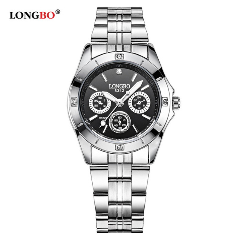 LONGBO 8342 Sports Unique Design Couple Stainless Steel Band Quartz Watches Men Male Leisure Watch Relogio Masculino