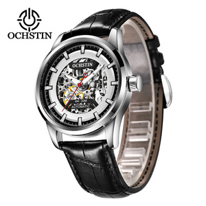 OCHSTIN Automatic Mechanical Men watches Top Business Wristwatch Mens Genuine Leather Waterproof Male Clock Relogio 62001C