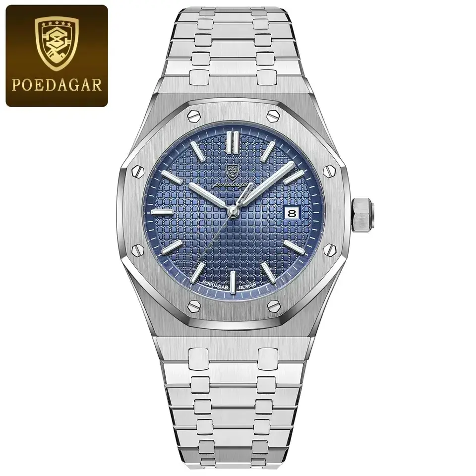 2024 New POEDAGAR 924 Luxury Man Watch High Quality Waterproof poedagar Men's Wristwatch Leather Men Quartz Watches Casual Clock