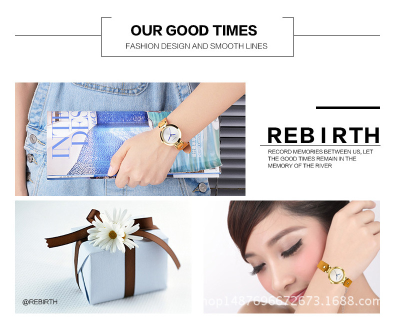 REBIRTH 024 original rebirth good quality leather watch for unisex stylish wrap quartz casual wristwatch wholesale watch