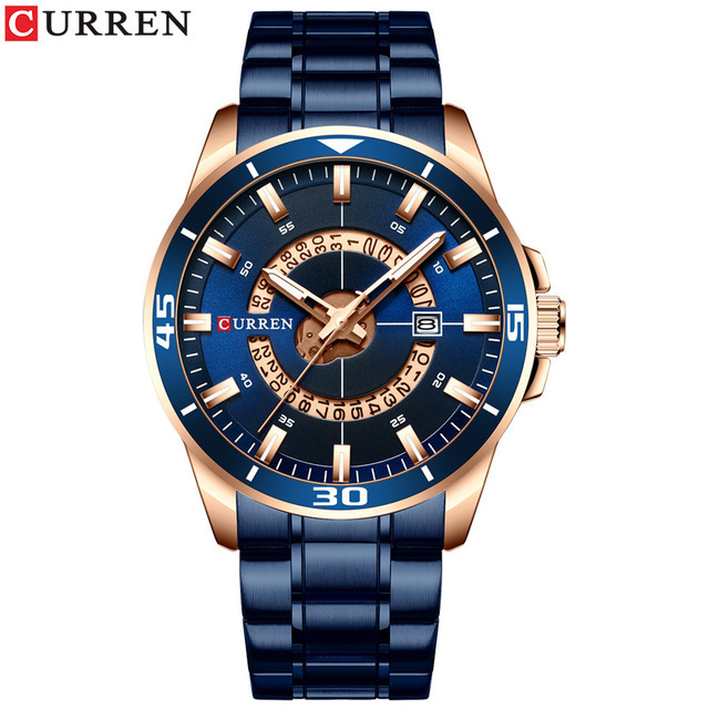 CURREN 8359 2019 Quartz Watches Men Fashion Business Black Stainless Steel Watches 30M Waterproof erkek kol saati