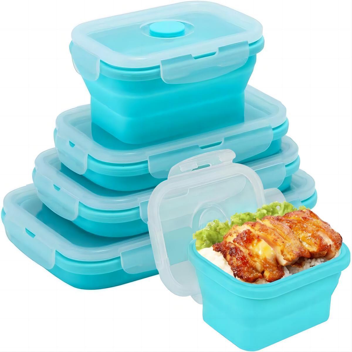 Leak Proof Kitchen Accessories BAR Free Silicone Foldable Reuse Lunch Box Bag Containers Bowl Storage Hot Selling Modern Round