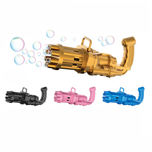 Hot selling Bubble Machine 8-Hole Automatic Bubble Guns For Kids Toy Electric Shooter Gatling Summer Soap Water Bubble Maker