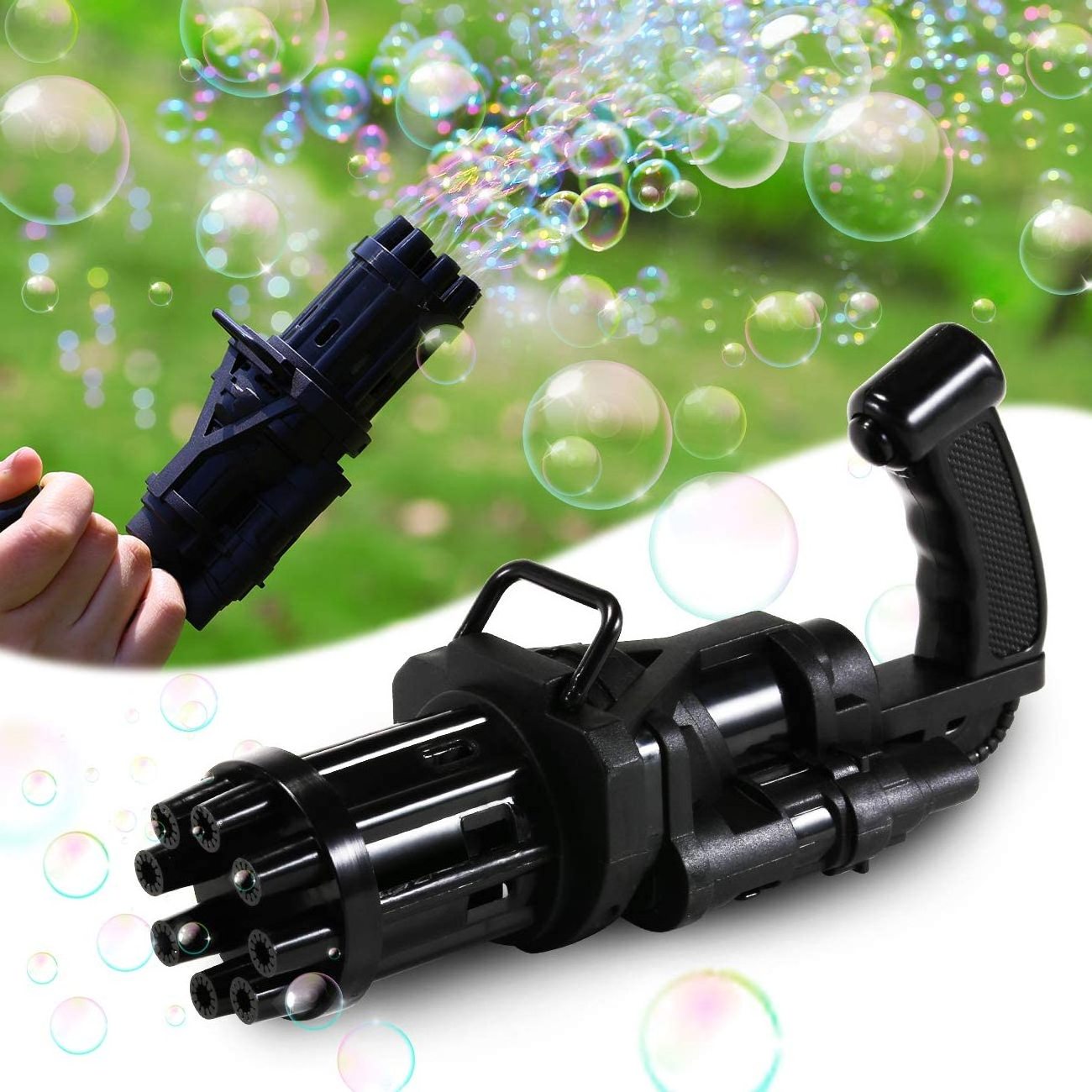 Hot selling Bubble Machine 8-Hole Automatic Bubble Guns For Kids Toy Electric Shooter Gatling Summer Soap Water Bubble Maker