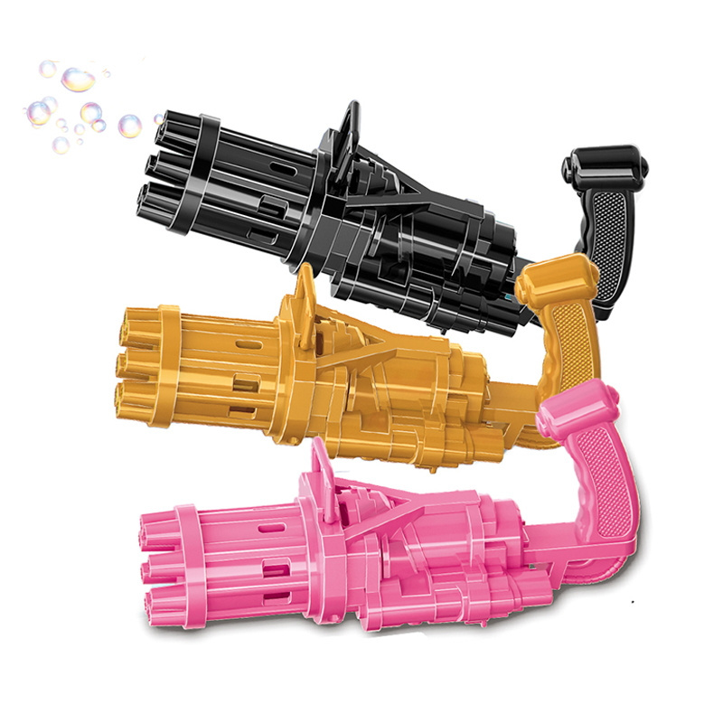 Hot selling Bubble Machine 8-Hole Automatic Bubble Guns For Kids Toy Electric Shooter Gatling Summer Soap Water Bubble Maker