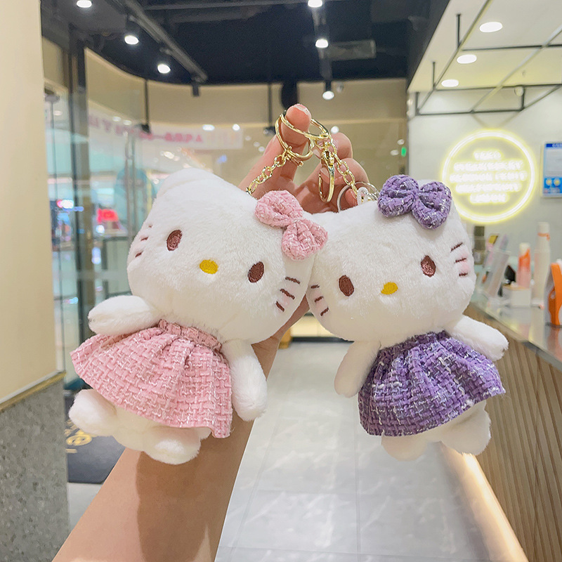 Factory new arrival Stuffed Plush Backpack pendant Japanese Doll Wholesale Kitty Cat key chain Skirt Kitty Soft Plush