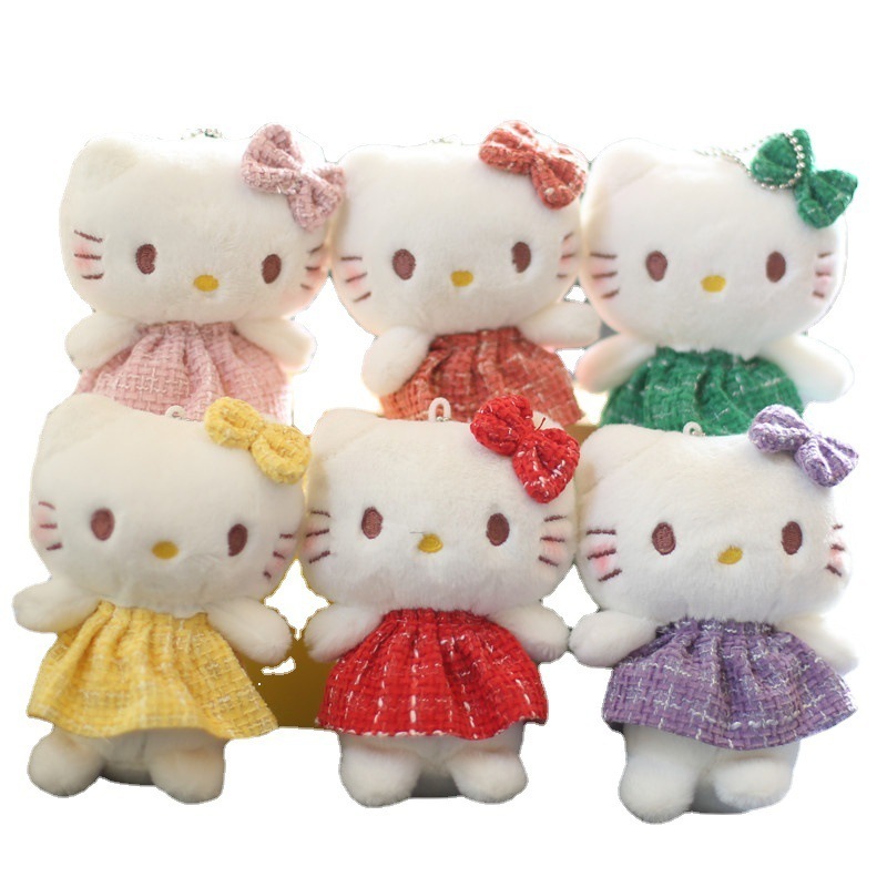 Factory new arrival Stuffed Plush Backpack pendant Japanese Doll Wholesale Kitty Cat key chain Skirt Kitty Soft Plush