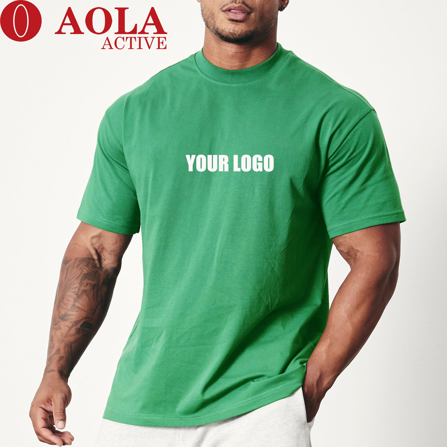 Aola High Quality Loose Fit Little Drop Shoulder Brand Blank Luxury T Shirt for Men